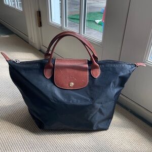 Longchamp Pliage black small tote